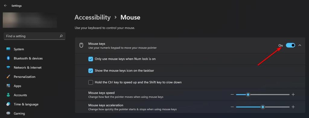 マウスキーをオンにして、テンキーでカーソルを移動します